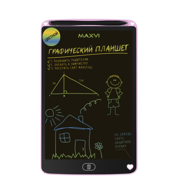 Купить Планшет для рисования LCD планшет для заметок и рисования Maxvi MGT-02С pink